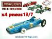 4 pneus Dinky Toys 13/7 noirs des voitures de courses miniatures Dinky GB