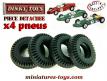 4 pneus Dinky Toys 14/6 noirs des voitures de courses miniatures Dinky GB