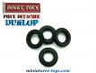 Les 4 pneus Dinky Toys noirs striés Dunlop pour voitures miniatures Dinky