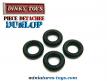 Les 4 pneus Dinky Toys noirs striés Dunlop pour voitures miniatures Dinky