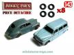 8 pneus Dinky Toys 15/8 noirs lisses pour voitures miniatures séries 24/500