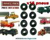 16 Pneus Dinky Toys 20/8 noirs a bande carrée pour vos camions Dinky Toys