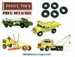 5 Pneus Dinky Toys 27/12 noirs pour le Berliet GBO saharien Dinky