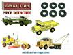 6 Pneus Dinky Toys 27/12 noirs pour le Berliet GBO saharien Dinky