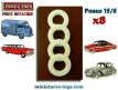 Les 8 pneus Dinky Toys 15/8 blancs striés pour voitures Dinky séries 24/500