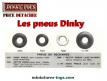 Les 4 pneus Dinky Toys 15/8 blancs lisses pour voitures Dinky séries 24/500