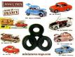 Les 8 pneus Dinky Toys noirs striés pour miniatures des séries 500 et 1400 Dinky