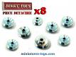 Lot de 8 roues concaves métal pour miniatures Dinky Toys
