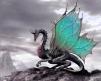 Le dragon ailé miniature Draco Magnus réalisé en métal façon vieil argent