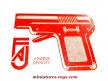 Le petit pistolet jouet à bouchons de FAJ en métal