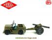 La Jeep Willys militaire avec canon jouet de bazar en plastique par Feral au 1/32e