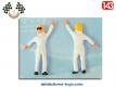 La figurine du pilote de course blond en miniature métal au 1/43e