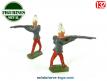 Deux figurines en plomb de fantassins des Dragons français de 1870 au 1/32e