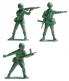 Un ensemble de 24 petits soldats anglais 1960 en plastique au 1/36e