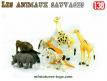 Un lot de 8 animaux sauvages de la savane en miniatures plastique au 1/38e