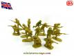 Un lot de 14 soldats anglais WW II issus de moules Matchbox China au 1/32e