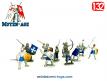 Les 10 petits soldats moyenâgeux et chevaliers en figurines plastique au 1/32e