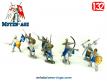 Les 10 petits soldats moyenâgeux et chevaliers en figurines plastique au 1/32e