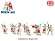 Les 11 petits soldats moyenâgeux et chevaliers en figurines plastique au 1/32e