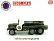 Le Dodge 6x6 WC 63 militaire miniature de France Jouets incomplet au 1/55e