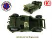 La Jeep militaire en miniature de France Jouets incomplète au 1/38e