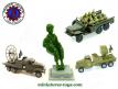 Le militaire assis en résine vert kaki pour miniatures France Jouets au 1/55e