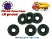 6 pneus 15/7 noirs et crantés pour camions miniatures France Jouets