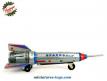 La fusée spatiale Skyexpress miniature en métal peint style jouet ancien