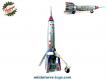 La fusée spatiale Skyexpress miniature style jouet ancien en métal Tin Toys
