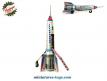 La fusée spatiale Skyexpress miniature style jouet ancien en métal Tin Toys