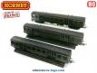 Les 3 voitures voyageurs banlieue SNCF en miniatures par Hornby France au HO H0