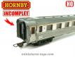 La voiture voyageurs Inox Dev en miniature Hornby au HO H0 incomplète