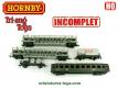 Un lot de 5 wagons et voitures voyageurs Hornby Triang au H0 HO incomplets