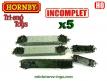 Un lot de 5 wagons et voitures voyageurs Hornby Triang au H0 HO incomplets