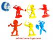 Six indiens en figurines plastique au 1/30e des années 1970