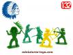 Cinq indiens en figurines plastique au 1/32e