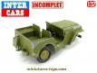 La Jeep militaire en miniature par Inter-Cars Nacoral au 1/32e incomplète
