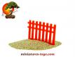 Les deux Barrières rouges du jardin japonais miniature vintage