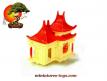 La petite pagode jaune du jardin japonais miniature vintage
