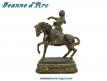 La statue équestre de Jeanne d'Arc en métal de 14 cm de haut incomplète