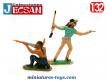 Un duo Cow-boys Indien en figurines plastique Jecsan des années 1970 au 1/32e