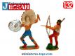 Un lot de 2 indiens en figurines plastique Jecsan des années 1970 au 1/32e