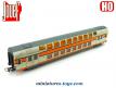 La voiture voyageurs a deux niveaux ABe SNCF miniature par Jouef au H0 HO