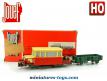 La draisine DU 65 avec son wagon plat en miniature de Jouef au H0 