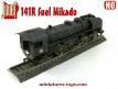La locomotive a vapeur 141R fuel Mikado sans tender en miniature de Jouef au HO