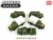 Un lot de 5 camions militaires en plastique style jouets de bazar au 1/55e