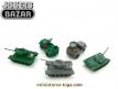 Un lot de 5 véhicules militaires en plastique style jouets de bazar