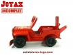 La Jeep miniature jouets en tôle par Joyax incomplète au 1/24e