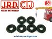 Lot de 6 pneus 21/8 noirs et striès pour camions Berliet miniatures CIJ JRD