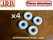 Les quatre pneus 18/7 blancs et striés pour camions miniatures JRD